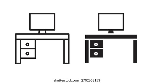 Icono de Espacio de trabajo Ilustraciones colección. Contorno de trazo editable y estilo plano