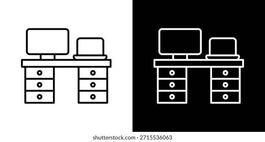 Icono de Espacio de trabajo en diseño de línea. Iconos de trazo editables.