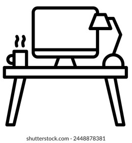 Ilustración vectorial de línea de icono de Espacio de trabajo
