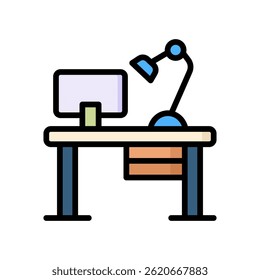 Workspace Icon Lineal Color Vector Illustration