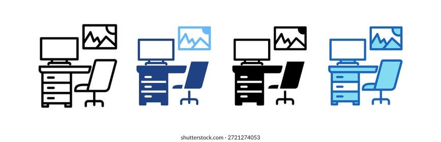 Icono de Espacio de trabajo Ilustración vectorial múltiple