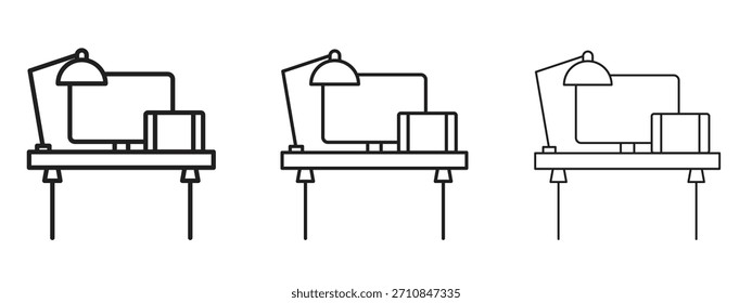 Workspace icon with outline style, vector illustration designs