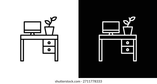 Workspace icon outline. Vector isolated pictogram for web
