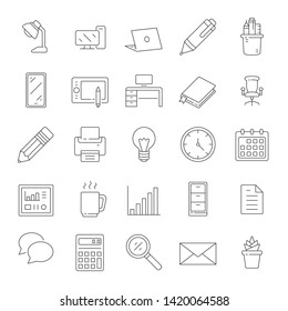 workspace icon sign. office set vector illustration