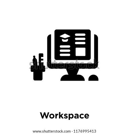 Workspace icon vector isolated on white background, logo concept of Workspace sign on transparent background, filled black symbol