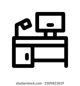 Icono de espacio de trabajo Icono de línea de Vector para su Sitio web, móvil, presentación y diseño de logotipo.