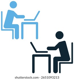 Workspace icon vector, symbolizing a dedicated area for work, study, and productivity. Ideal for remote offices, co-working spaces, and illustrating a focused environment.