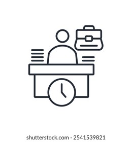 icono de espacio de trabajo. Vector. Trazo editable. signo de estilo lineal para uso Diseño web, logotipo. Ilustración de símbolo.