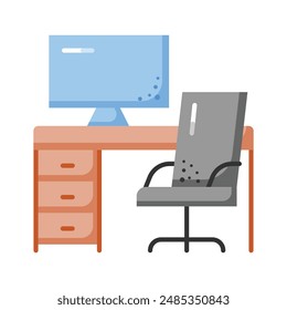 Workspace icon, Work environment symbol, Office space icon, ready to use
