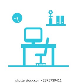 Workspace icon, Working station, New working space for creativity, icon, symbol, from blue icon set