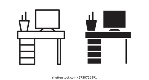 Workspace icons for design. Easily editable stroke. Modern flat design.