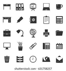 Workspace icons on white background, stock vector