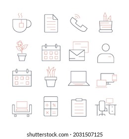 workspace icons set. workspace pack symbol vector elements for infographic web