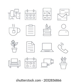 workspace icons set. workspace pack symbol vector elements for infographic web