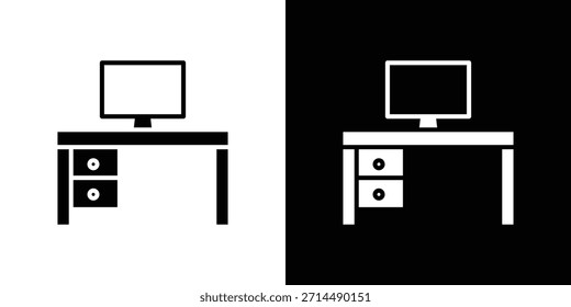 Diseño de silueta de Vector de iconos de Espacio de trabajo. Ilustración de Diseño gráfico plano de Vector.