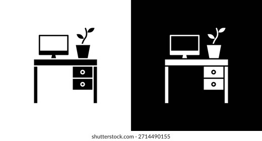 Workspace icons vector silhouette design. Vector flat graphic design illustration.
