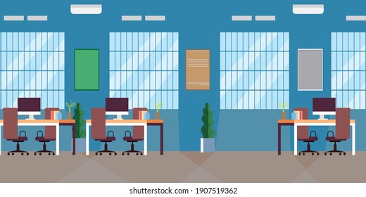 Workspace interior with all the supporting elements. Upstairs lounge