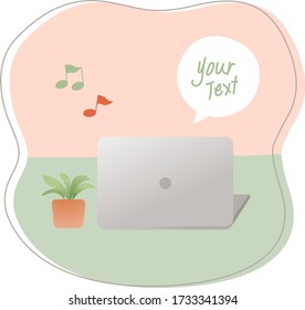 Workspace with laptop work at home concept
