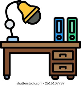 Workspace Line Filled Vector Icon Design