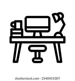 workspace line icon illustration vector graphic. Simple element illustration vector graphic, suitable for app, websites, and presentations isolated on white background