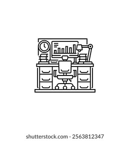 Workspace Line Icon. linear style sign for mobile concept and web design. Outline vector icon.