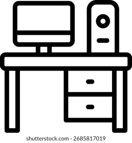 Workspace Line Icon Vector Design