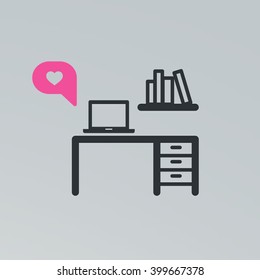 Workspace love vector illustration