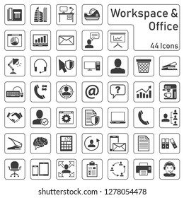 workspace office icon set