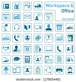 workspace office icon set