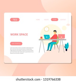 workspace and office illustration for website