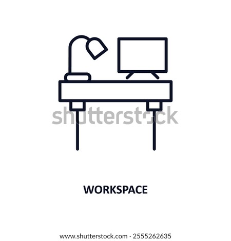 workspace outline icon.  Thin line icon from e learning and education collection. Editable vector isolated on white background