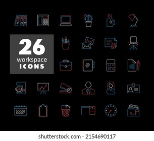 Workspace outline isolated icon. Workspace sign. Graph symbol for your web site design, logo, app, UI. Vector illustration