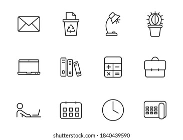 workspace outline vector icons isolated on white. workspace icon set for web and ui design, mobile apps and print products