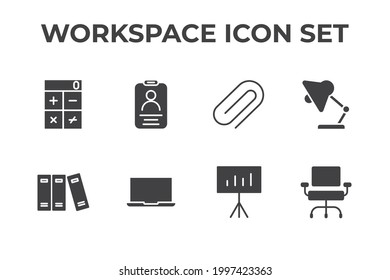 workspace set icon, isolated workspace set sign icon, vector illustration