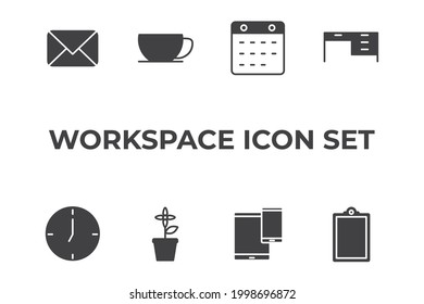 workspace set icon, isolated workspace set sign icon, vector illustration