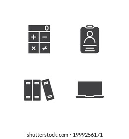 icono conjunto de área de trabajo, icono de signo de conjunto de área de trabajo aislada, ilustración vectorial