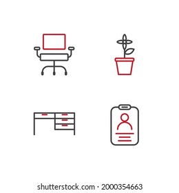 icono conjunto de área de trabajo, icono de signo de conjunto de área de trabajo aislada, ilustración vectorial