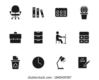 workspace silhouette vector icons isolated on white. workspace icon set for web, mobile apps, ui design and print