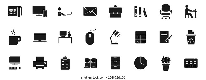 workspace silhouette vector icons isolated on white. workspace icon set for web, mobile apps, ui design and print