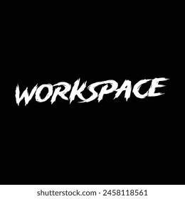 texto del espacio de trabajo sobre fondo negro.