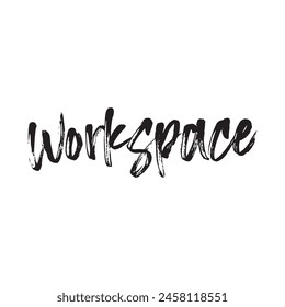 workspace text on white background.