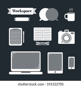 Workspace ,Vector cartoon business