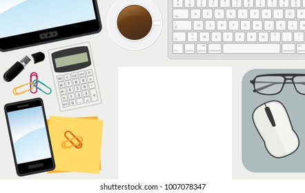 Workspace vector illustration.