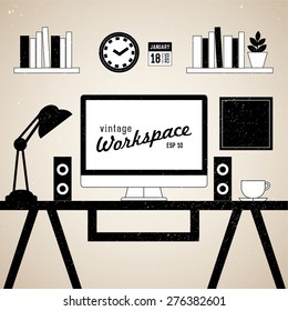 Workspace. Vector illustration.