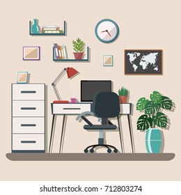 Workspace vector illustration. 