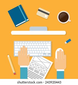 Workspace vector illustration, flat style