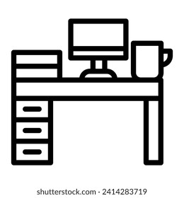 Diseño de iconos de línea de vectores de WorkSpace