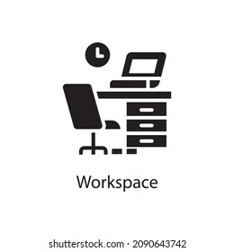Workspace vector Solid Icon Design illustration. Activities Symbol on White background EPS 10 File