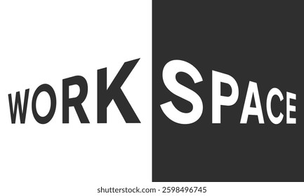 Workspace word background with different color styles with various perspectives