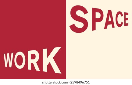 Workspace word background with different color styles with various perspectives